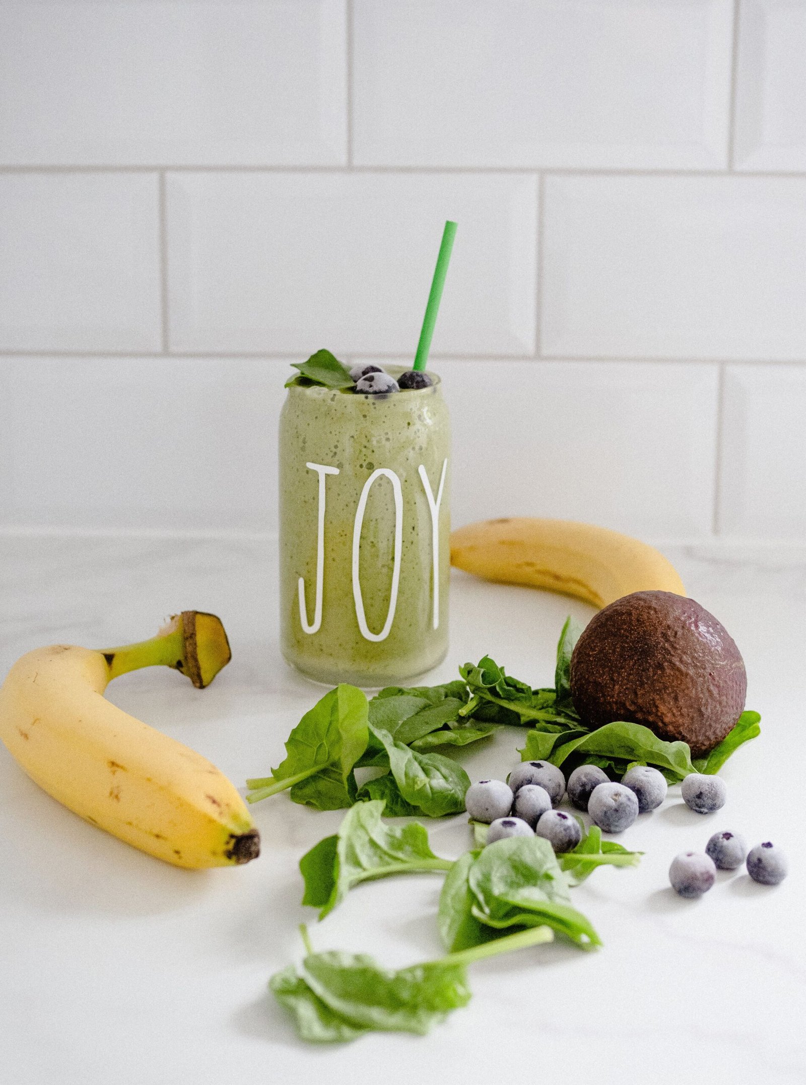 Smoothie verde de espinaca, manzana y banana