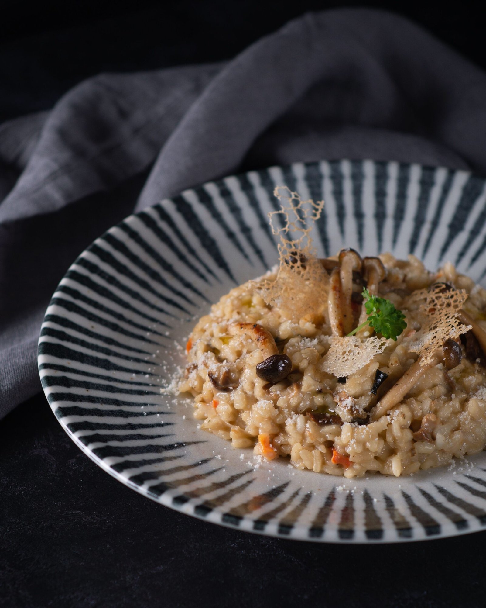 Risotto de hongos y queso