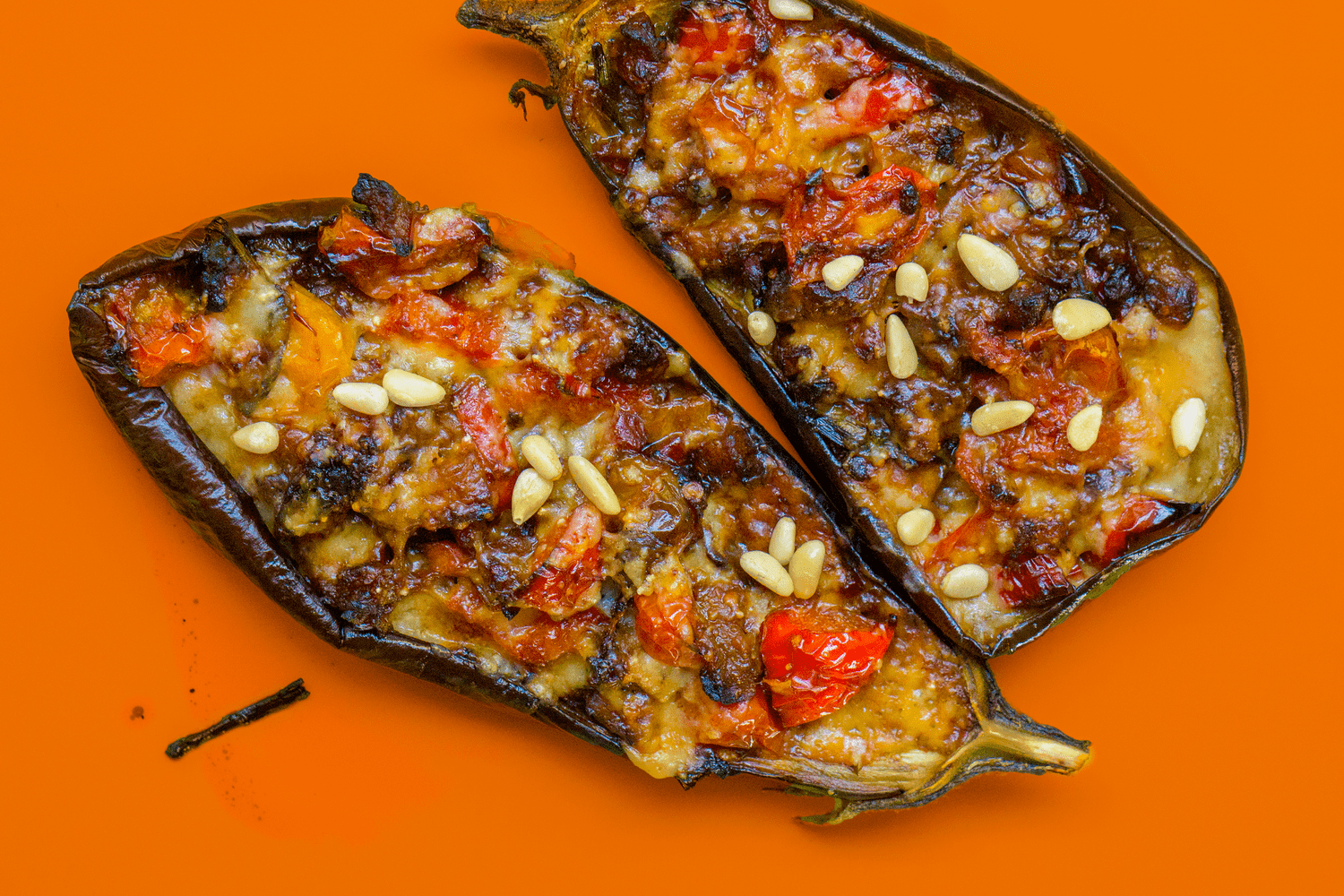 Berenjenas al horno con queso y tomate