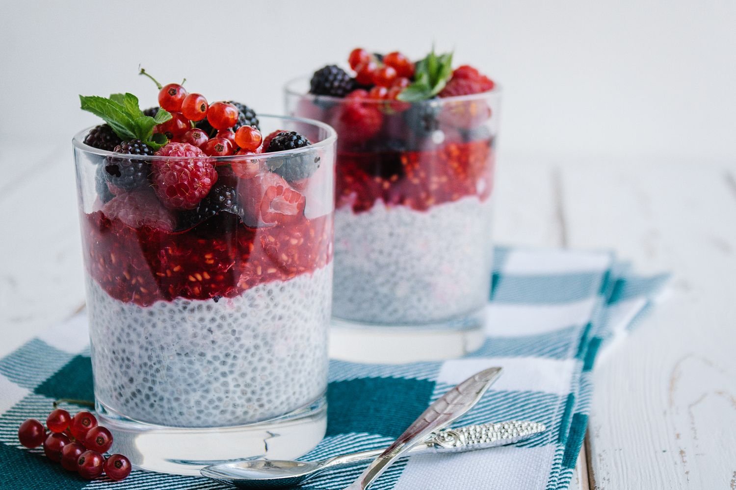 Pudin de chia con frutos rojos